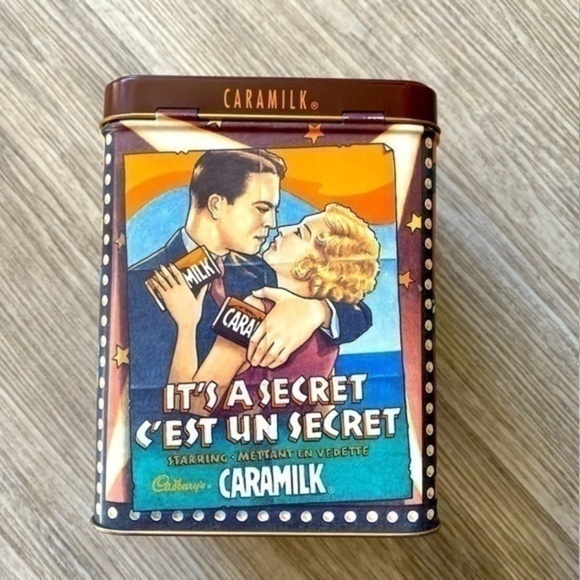 Vintage retro 1970’s CARAMILK collectible tin can with hinged lid. EEUC. - Picture 5 of 7